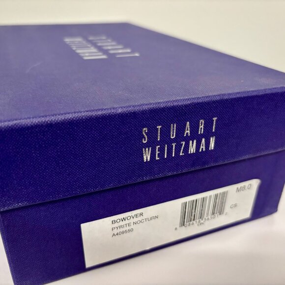 Stuart Weitzman Pyrite glitzy metallic shine open toe heels women's size 8 - Picture 8 of 8